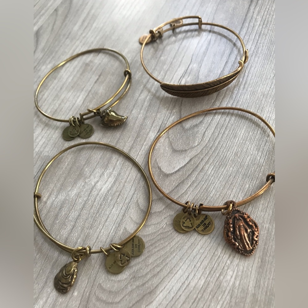 Alex and Ani charm bracelet stack- 4 bracelets